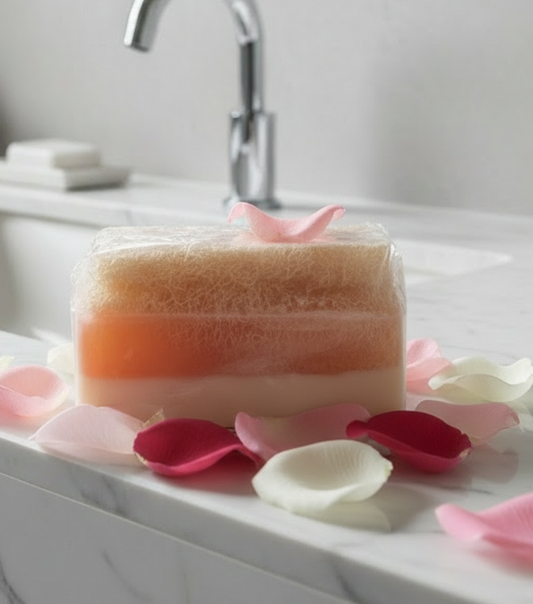 Rozenwater & Geitenmelk Pompoenvezelzeep – Handgemaakte Natuurlijke Zeep 140 g