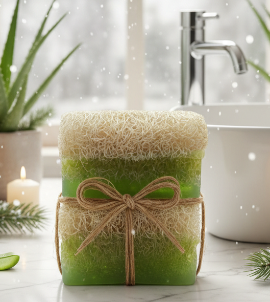 2x Aloe Vera Pompoenvezelzeep