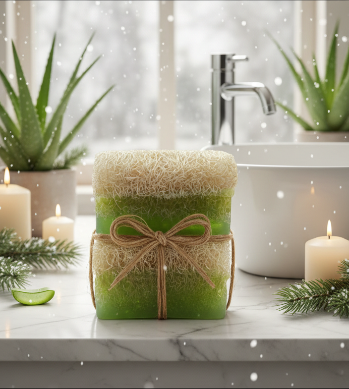 2x Aloe Vera Pompoenvezelzeep